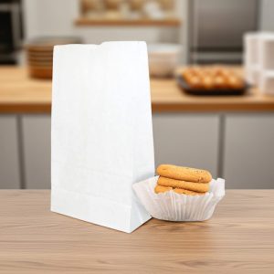 6 lb. White Waxed Bakery Bags – 1000/case