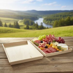 Heavy Duty Rectangular Wooden Tray – 15.4″ x 11.4″ x 1.5″ – 10/case