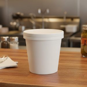12 oz White Paper Food Cup and Lids – 250/case