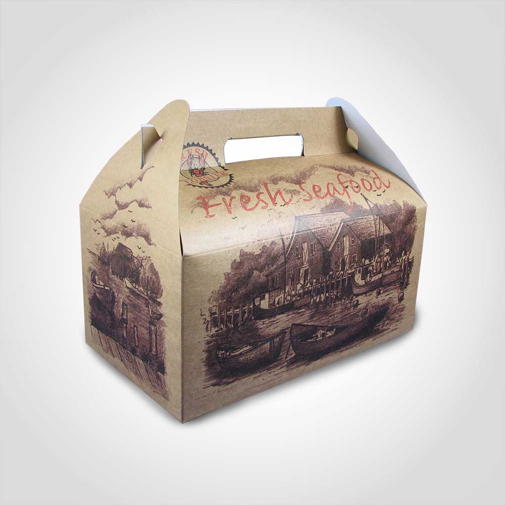 Lobster Box Takeout Kraft Box with fresh Seafood Design – 125/case - Image 7