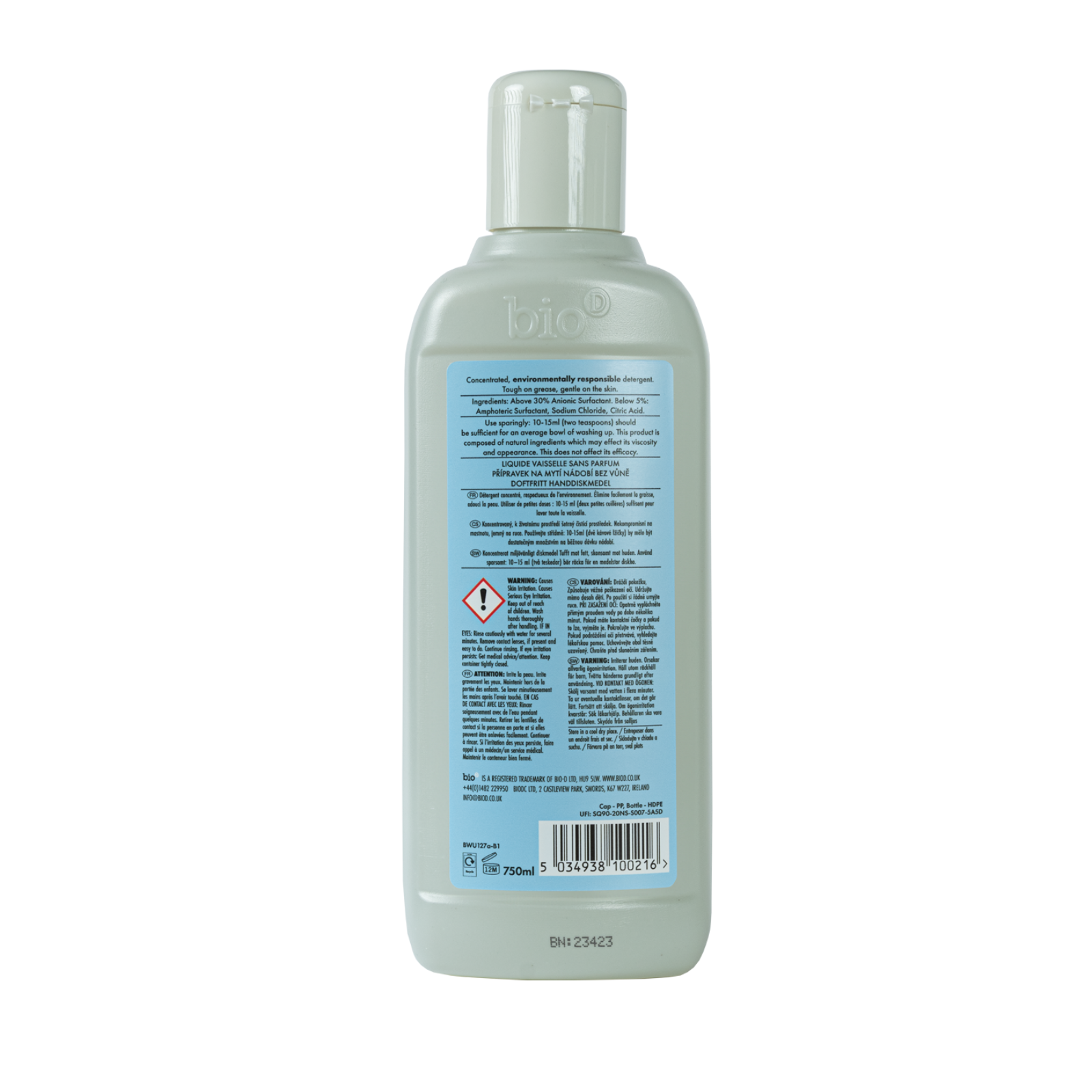 Bio D Fragrance Free Washing Up Liquid 750ml - Image 3