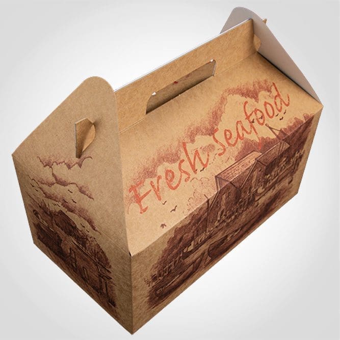 Lobster Box Takeout Kraft Box with fresh Seafood Design – 125/case - Image 4